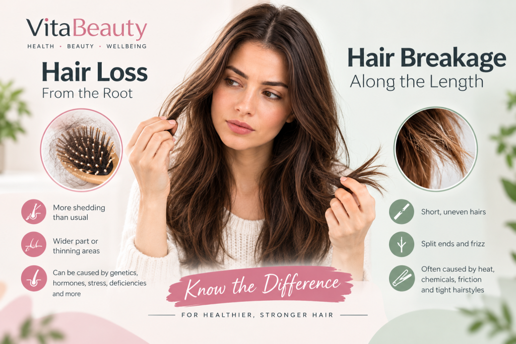 hair loss vs hair breakage